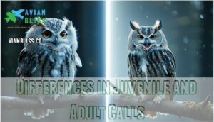 differences in juvenile and adult calls