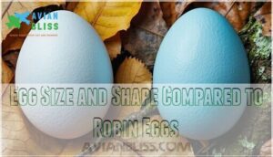 egg size and shape compared to robin eggs