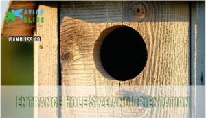 entrance hole size and orientation