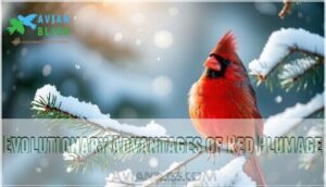 evolutionary advantages of red plumage