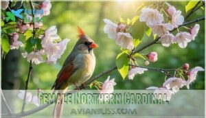 female northern cardinal