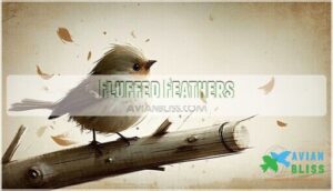 fluffed feathers