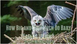 how big and how much do baby eagles weigh