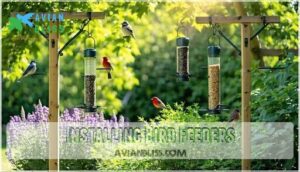 installing bird feeders installing bird feeders