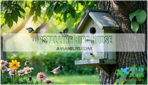 installing bird house installing bird house