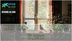 keep the drapes or blinds closed