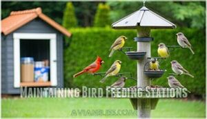 maintaining bird feeding stations