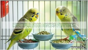 multiple food dishes provided