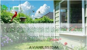 place bird feeders in locations away from windows