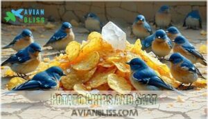 potato chips and salt