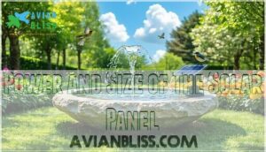 power and size of the solar panel