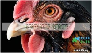 presence of exudate presence of exudate