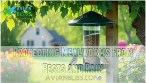 protecting mealworms from pests and rain