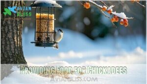providing food for chickadees