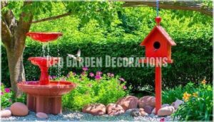 red garden decorations