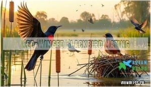 red-winged blackbird mating
