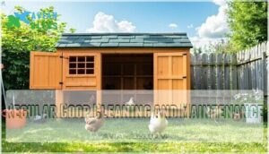 regular coop cleaning and maintenance