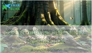 repeated symbolism: repetition of a dead bird symbol