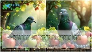 seasonal changes in pigeon diet