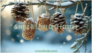 simple diy pine cone feeders