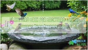 slate bird bath for backyard