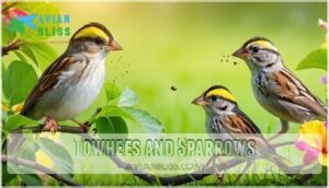 towhees and sparrows