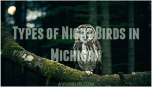 types of night birds in michigan