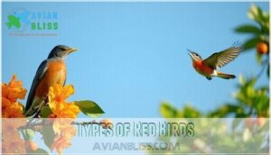 types of red birds types of red birds
