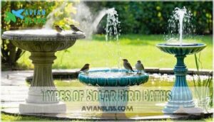 types of solar bird baths
