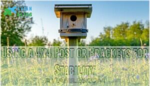 using a 4x4 post or brackets for stability