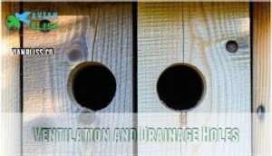ventilation and drainage holes