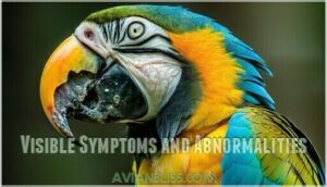 visible symptoms and abnormalities