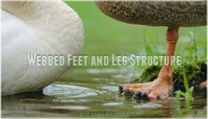 webbed feet and leg structure