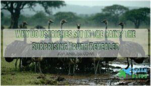 why do ostriches sit in the rain