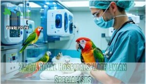 24/7 animal hospitals with avian specialists