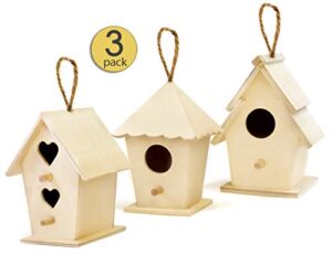 3 Pack Unfinished Wooden Bird B088QF9699