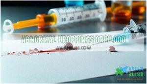 abnormal droppings or blood