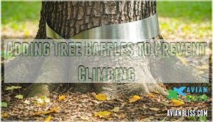 adding tree baffles to prevent climbing