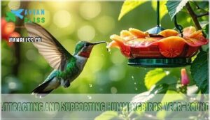 attracting and supporting hummingbirds year-round