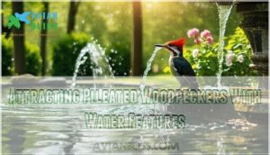 attracting pileated woodpeckers with water features
