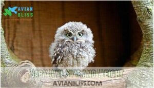 baby owl size and weight