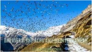 barriers: the alps and mediterranean