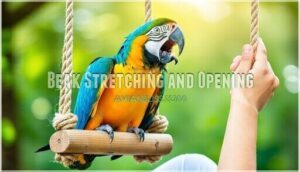 beak stretching and opening