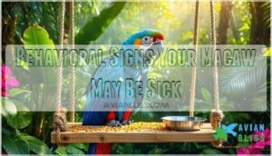 behavioral signs your macaw may be sick