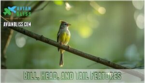 bill, head, and tail features