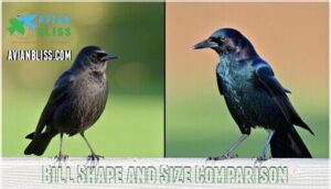bill shape and size comparison