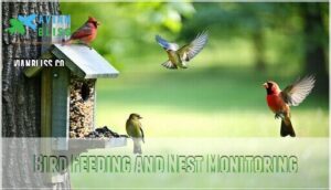 bird feeding and nest monitoring