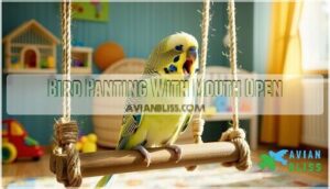 bird panting with mouth open