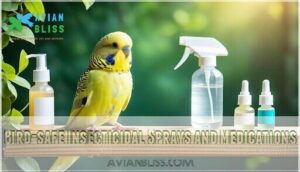 bird-safe insecticidal sprays and medications