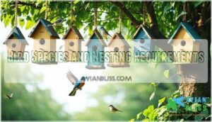bird species and nesting requirements